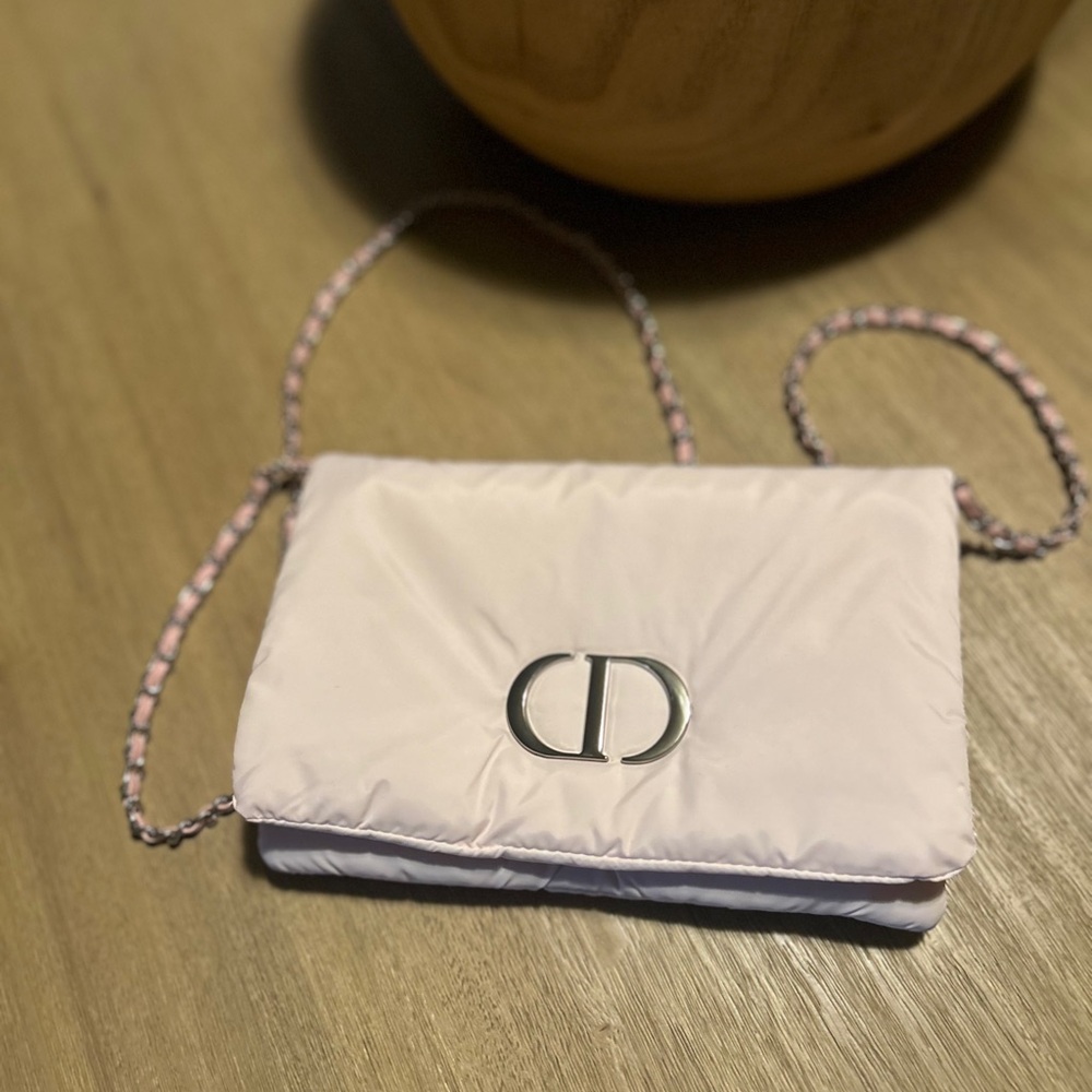Dior Beauty Pink Crossbody Quilted Bag with Chain Strap